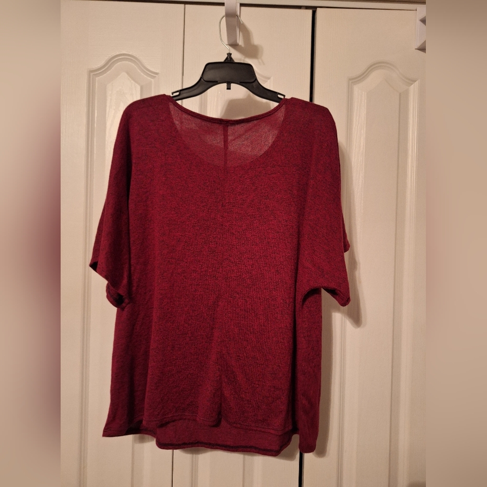 Forever Jade Brand Short Sleeve Christmas Top. Beaded, Christmas tree on front. - Picture 3 of 3